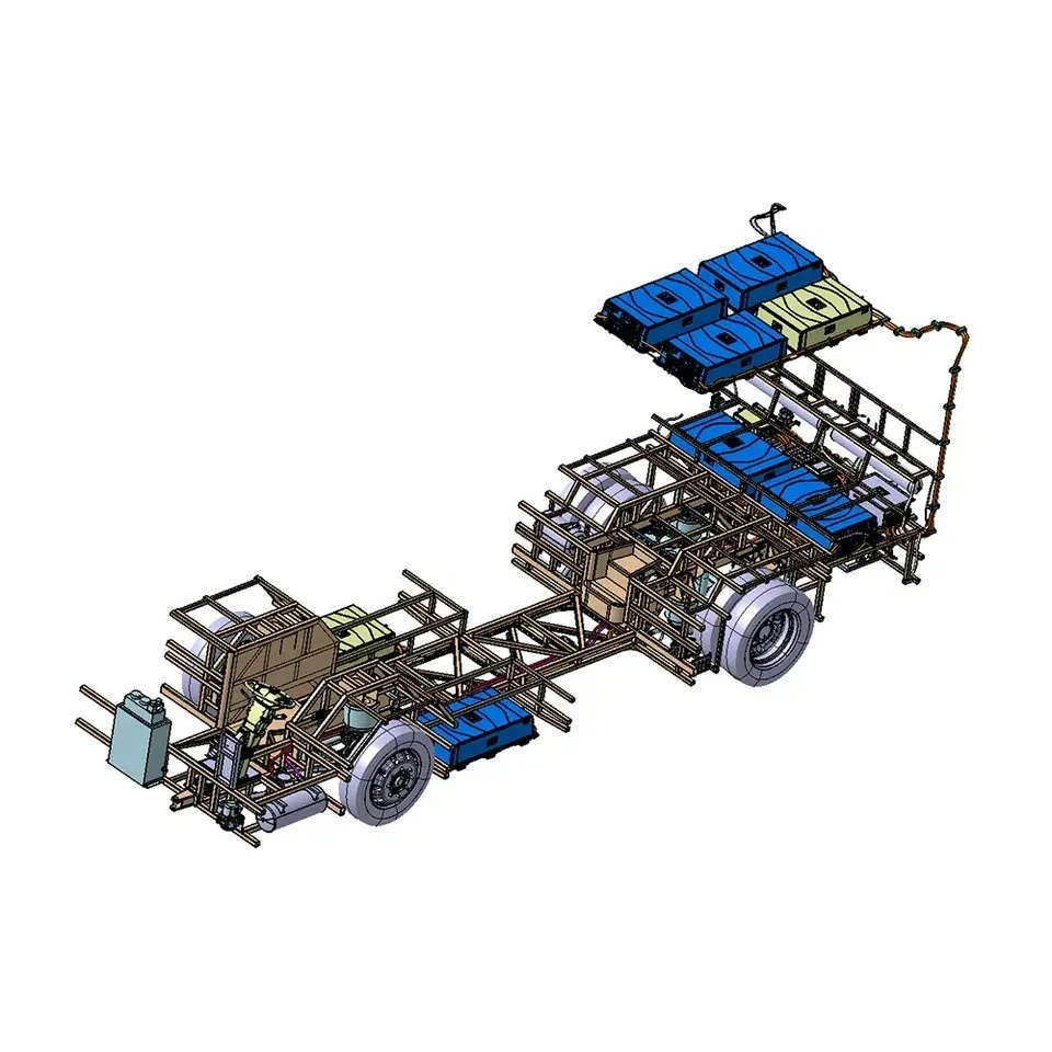 New Design Zero Emmssion 8.5M Pure Electric City Bus Chassis with 268.7Kwh Battery Pack